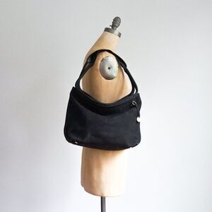 Skagen  Black Nubuck Leather Drapey Shoulder bag